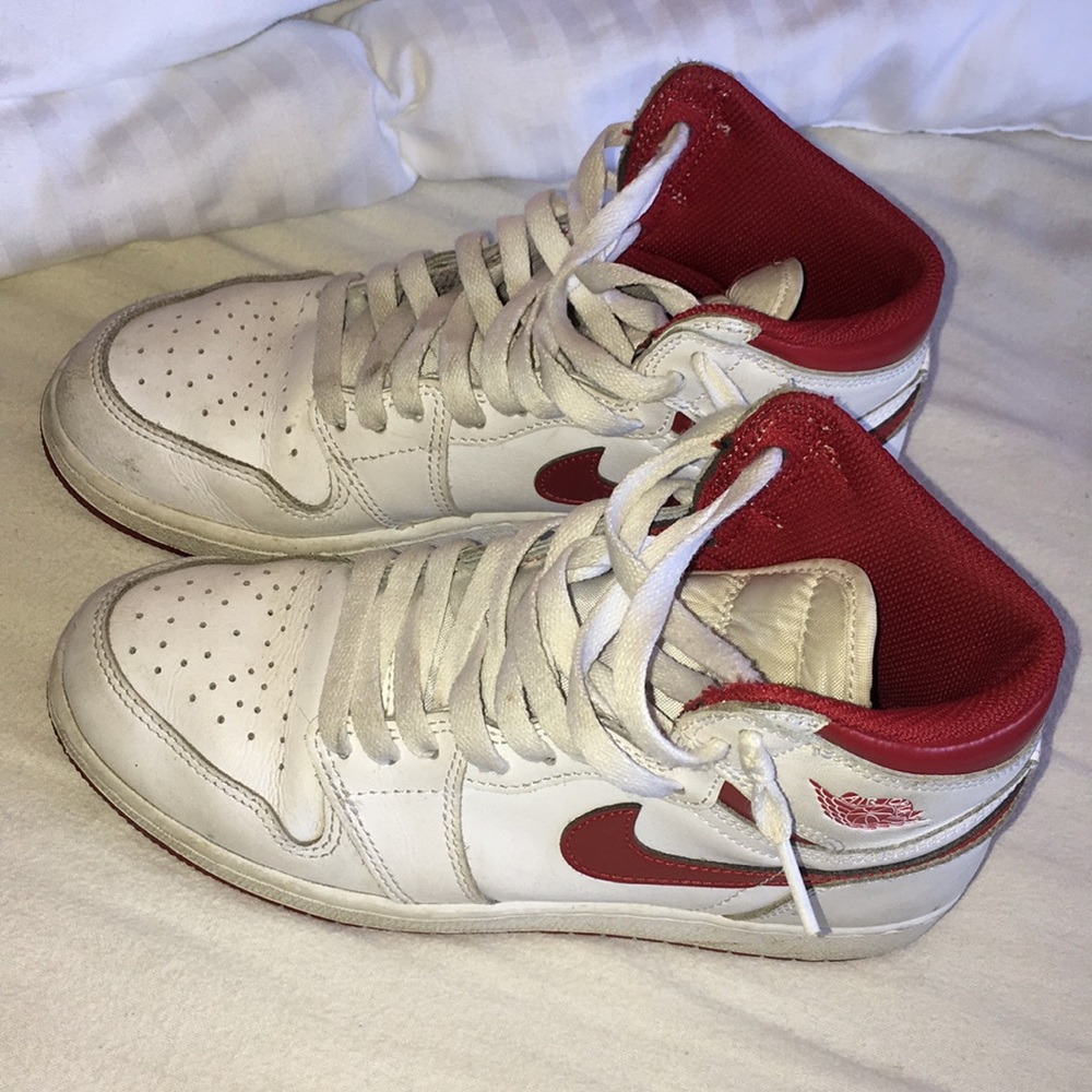 Air Jordan 1s white and red